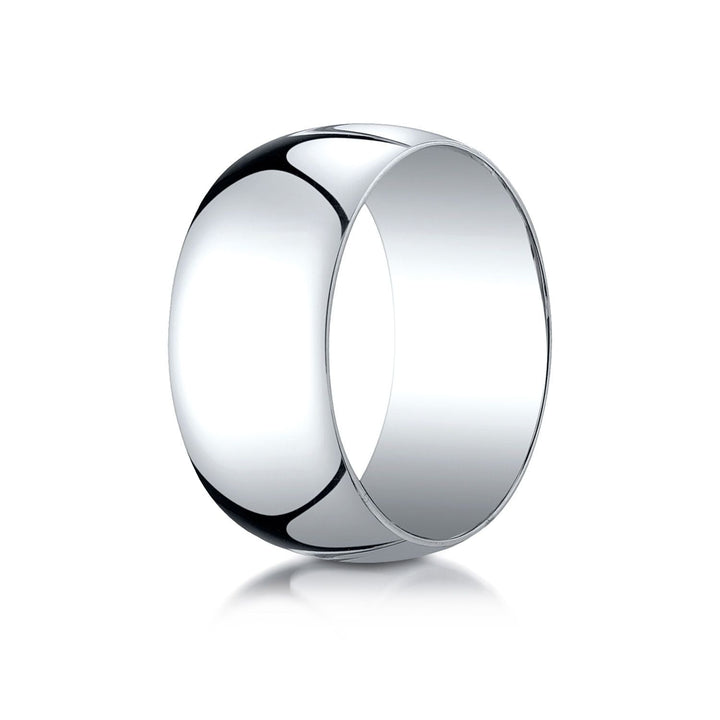 10mm Slightly Domed Traditional Oval Wedding Band, in 14K White Gold | RockHer