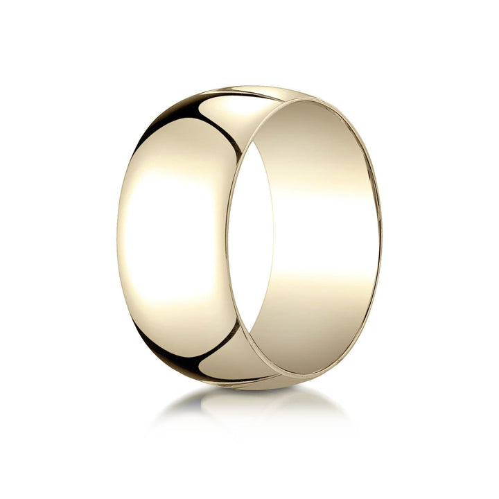 10mm Slightly Domed Traditional Oval Wedding Band, in 14K Yellow Gold | RockHer