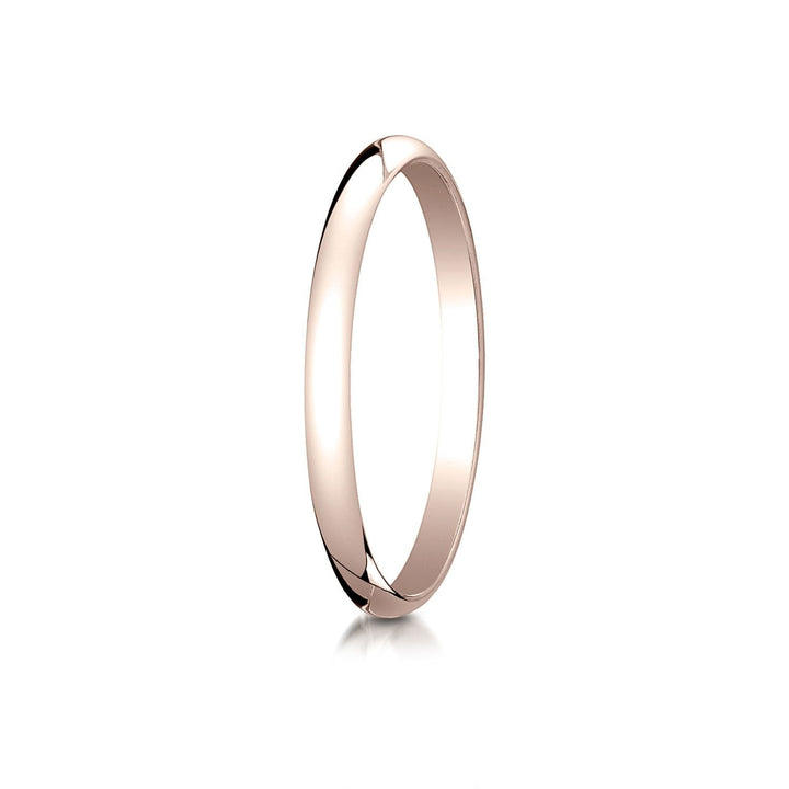 2mm Slightly Domed Traditional Oval Wedding Band, in 14K Rose Gold | RockHer