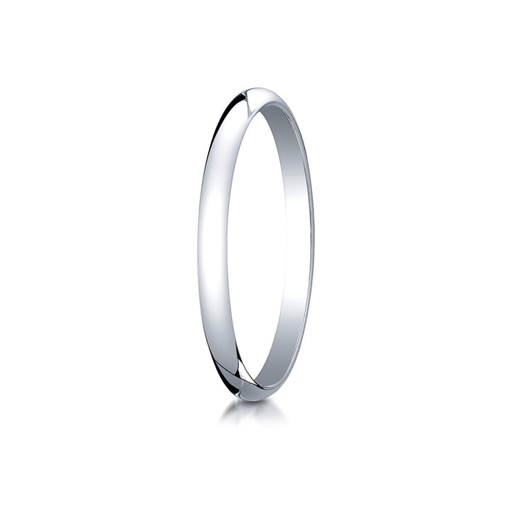 2mm Slightly Domed Traditional Oval Wedding Band, in 14K White Gold | RockHer