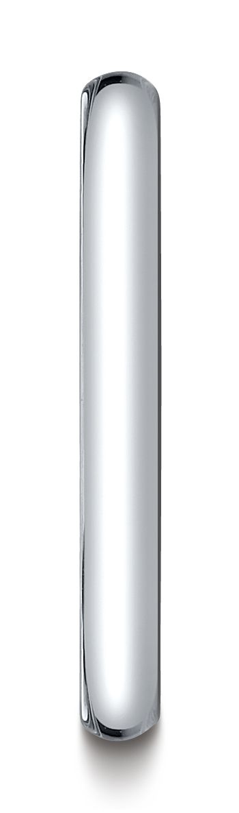 แหวนวงรีแบบดั้งเดิมสีทองขาว 14k ขนาด 2.5 มม. โค้งนูนเล็กน้อย