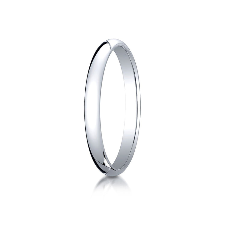 2.5mm Slightly Domed Traditional Oval Wedding Band, in 14K White Gold | RockHer