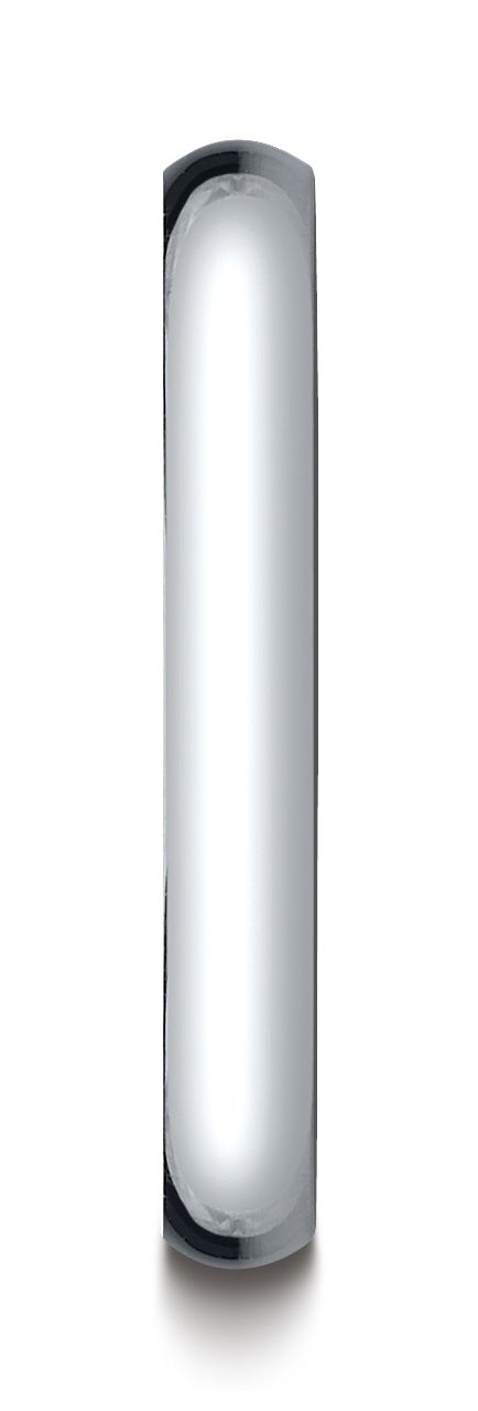 แหวนรูปไข่แบบดั้งเดิมหนา 3 มม. สีแพลทินัม โค้งนูนเล็กน้อย