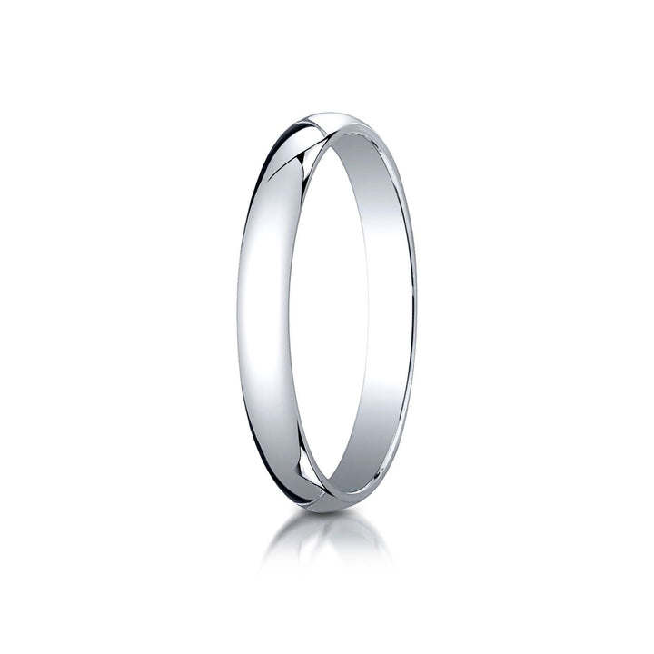 3mm Slightly Domed Traditional Oval Wedding Band, in 18K White Gold | RockHer