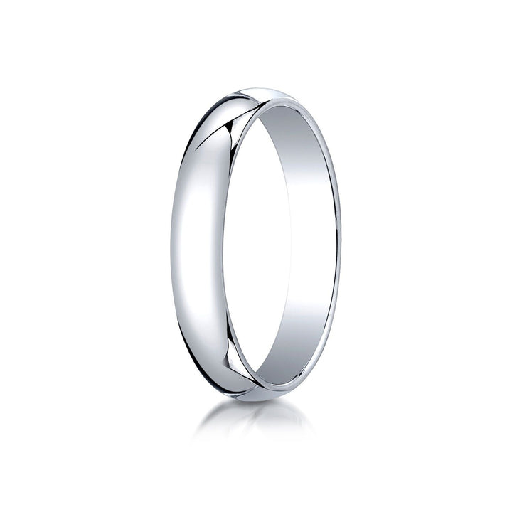 4mm Slightly Domed Traditional Oval Wedding Band, in 14K White Gold | RockHer