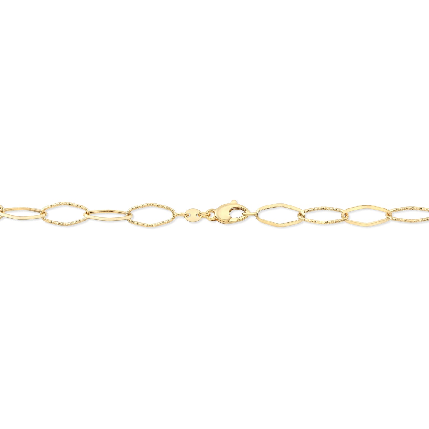 14K Yellow Gold Paperclip Chain with Heart Pendant, 17 Inch – detail view | RockHer
