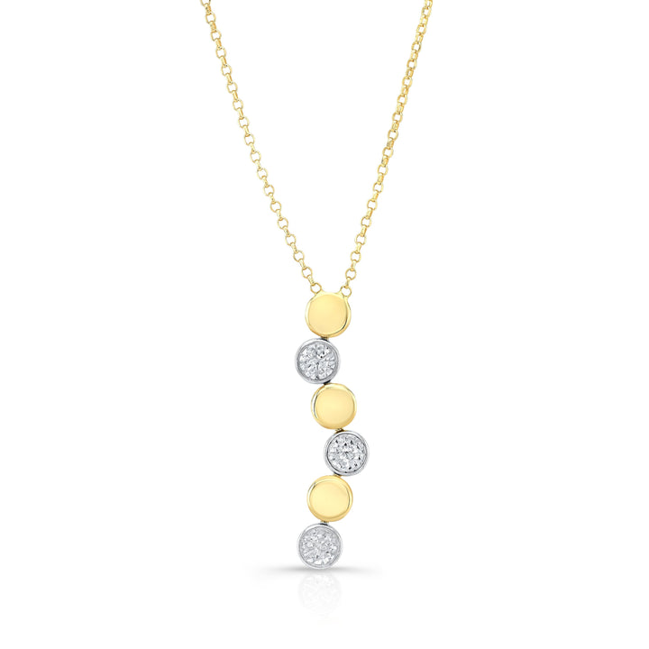 14K Two-Tone Gold Twisted Rope Chain with Discs, 18 Inch – side profile | RockHer