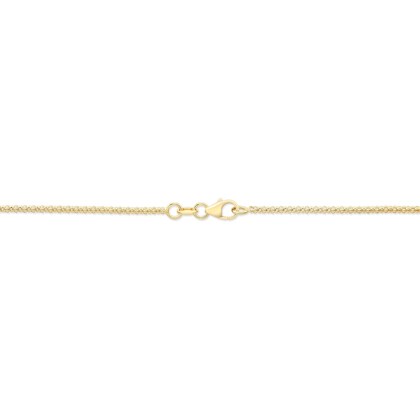 14K Yellow Gold Bead Chain with Heart Pendant, 18 Inch – detail view | RockHer