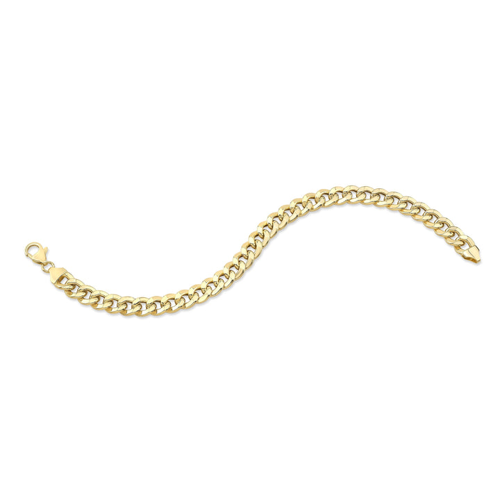 14K Yellow Gold Curb Link Bracelet, 8.5 Inch – detail view | RockHer