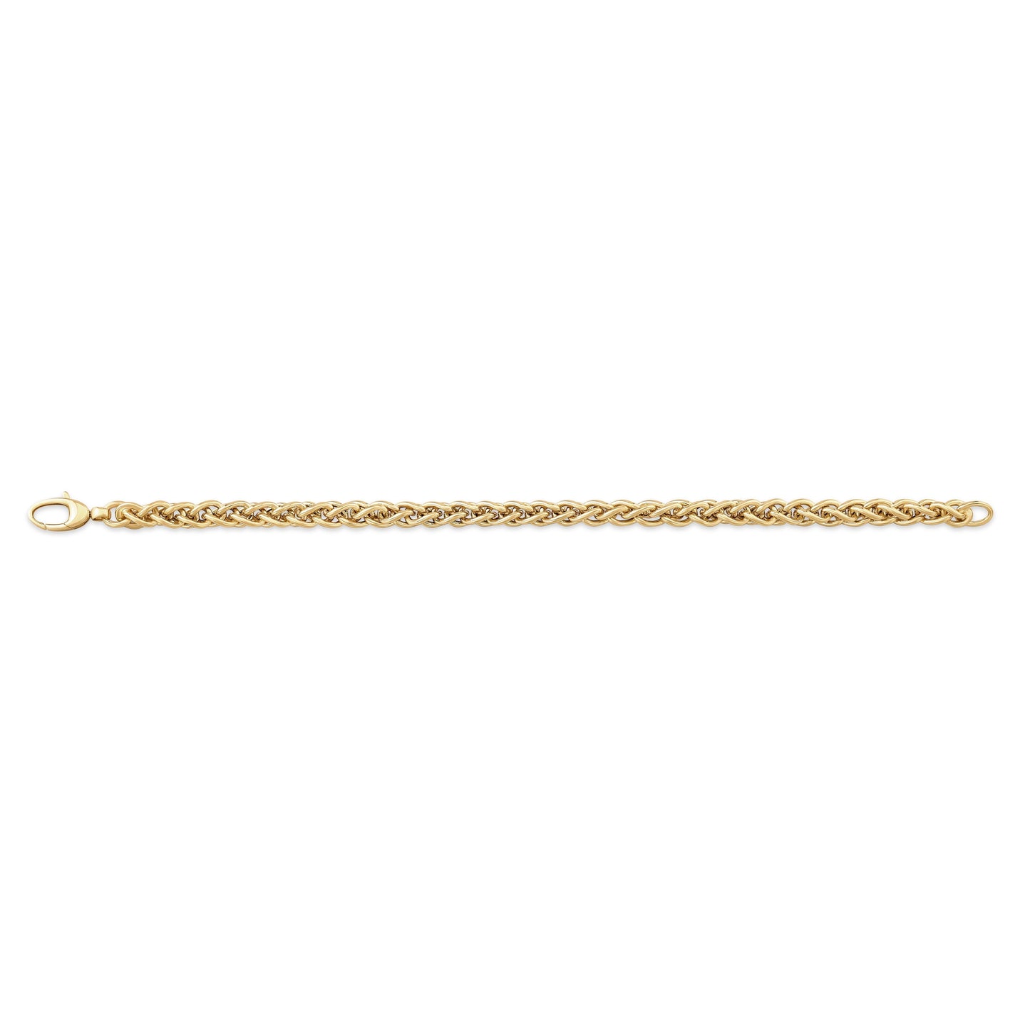 14K Yellow Gold Spiga Chain Bracelet, 7.5 Inch – side profile | RockHer