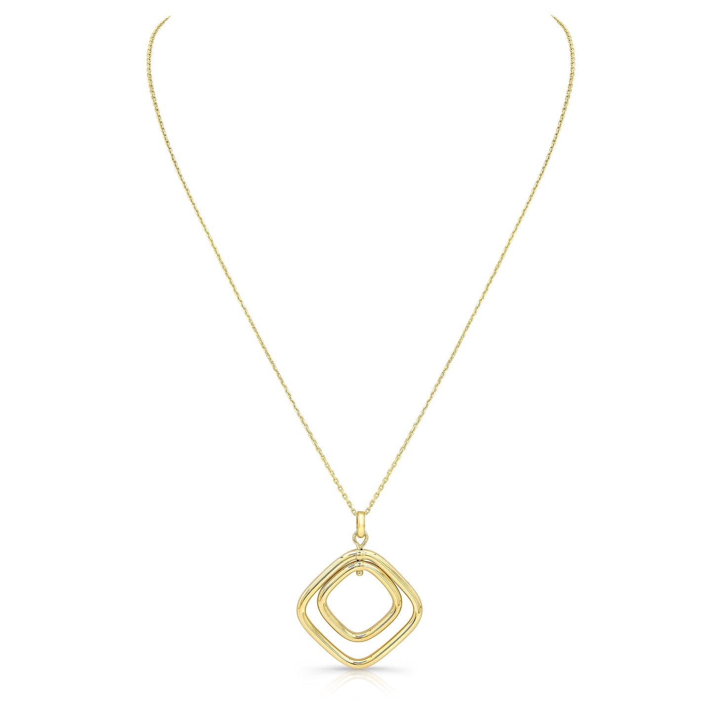 14K Yellow Gold Cable Chain with Pendant, 18 Inch – side profile | RockHer