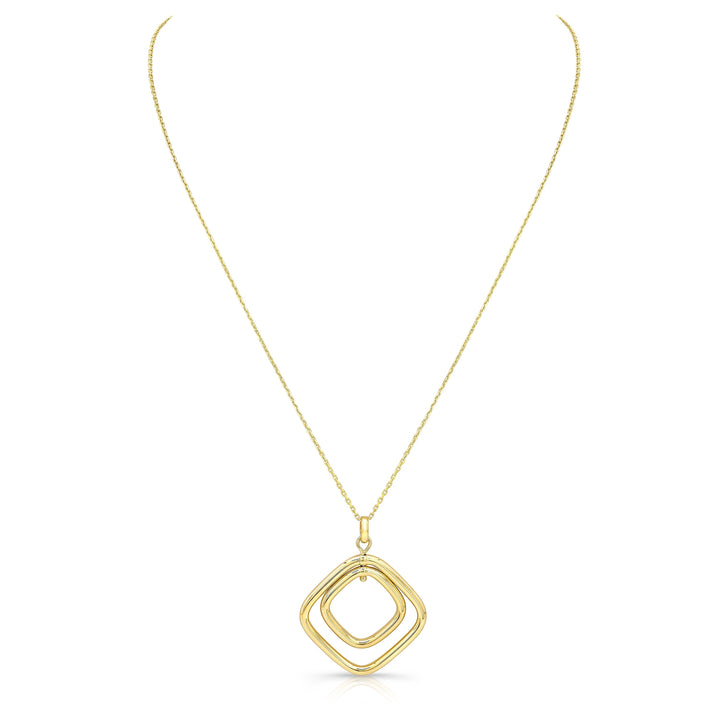 14K Yellow Gold Cable Chain with Pendant, 18 Inch – side profile | RockHer