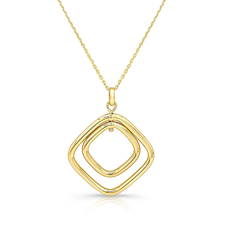 14K Yellow Gold Cable Chain with Pendant, 18 Inch – detail view | RockHer