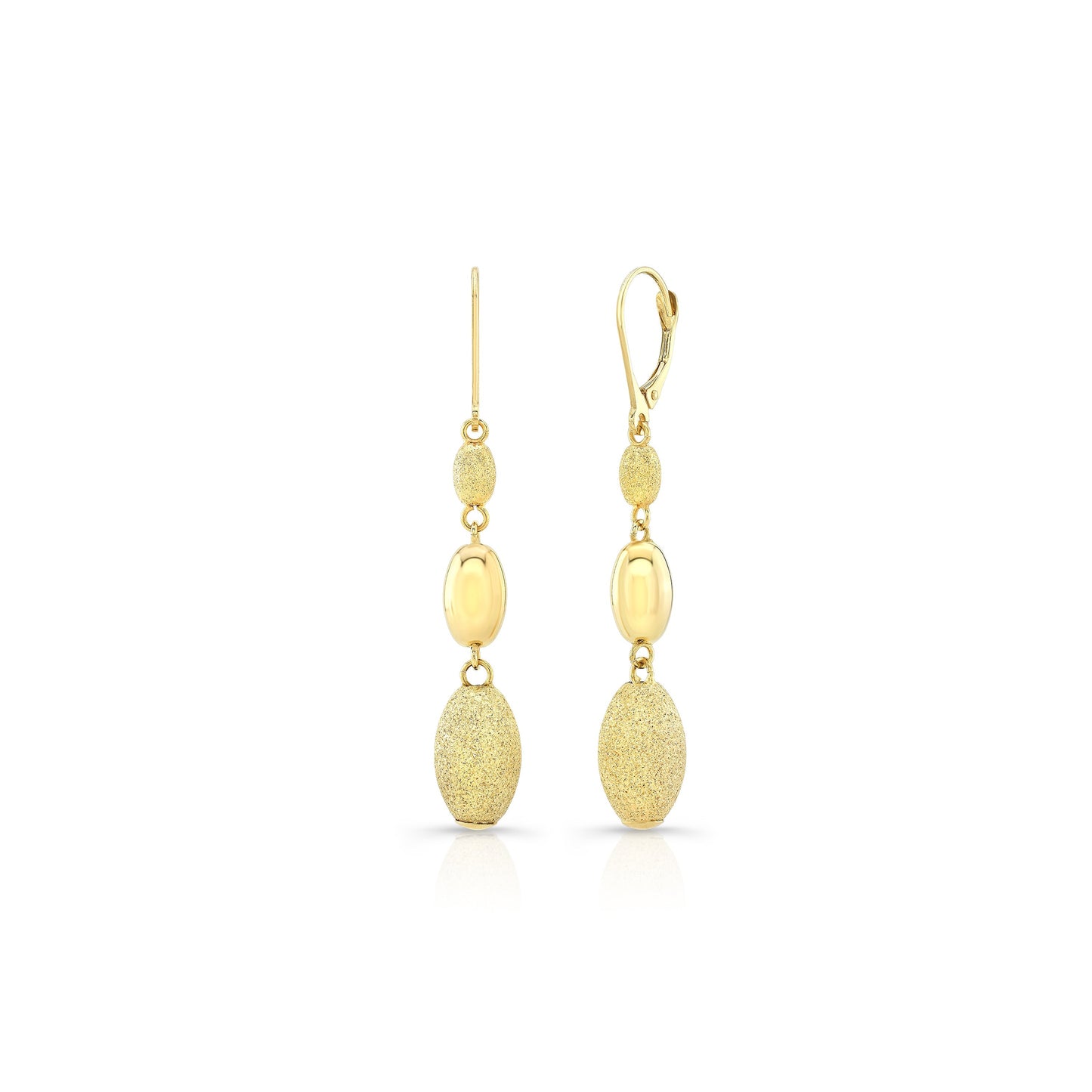 14K Yellow Gold Elongated Drop Earrings – side profile | RockHer