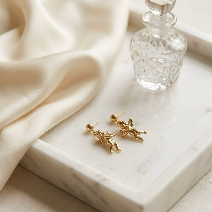 ต่างหู Angel Drop Earrings ตัวเรือนทองคำเหลือง 14K จาก RockHer