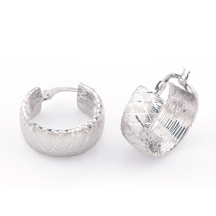 14K Gold Wide Textured Hoop Earrings – view 5 | RockHer
