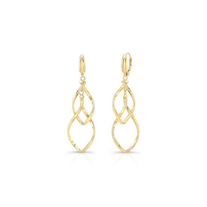 14K Yellow Gold Twisted Open-Link Drop Earrings – side profile | RockHer