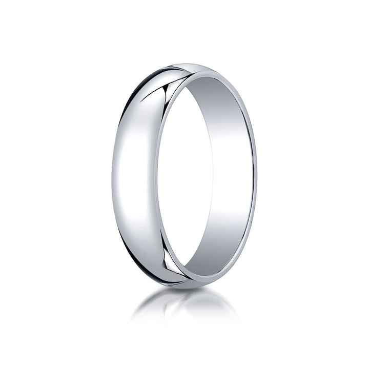 5mm Slightly Domed Traditional Oval Wedding Band, in 14K White Gold | RockHer