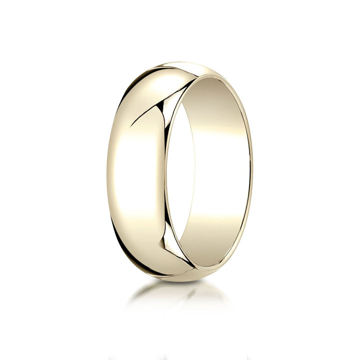 7mm Slightly Domed Traditional Oval Wedding Band, in 14K Yellow Gold | RockHer