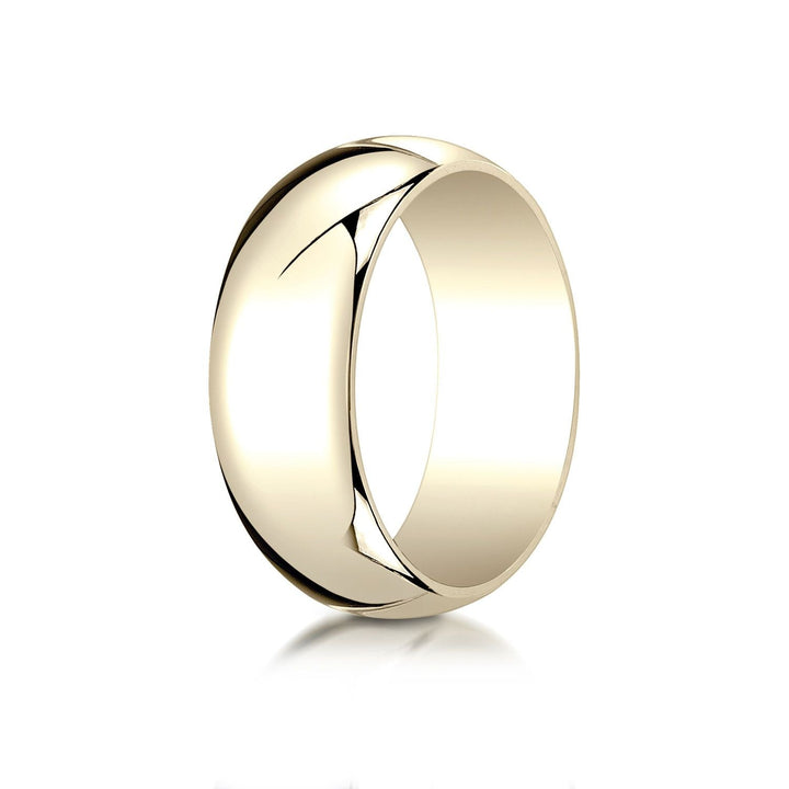 8mm Slightly Domed Traditional Oval Wedding Band, in 14K Yellow Gold | RockHer