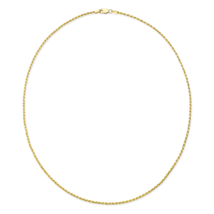 18K Yellow Gold Twisted Rope Chain Necklace – side profile | RockHer