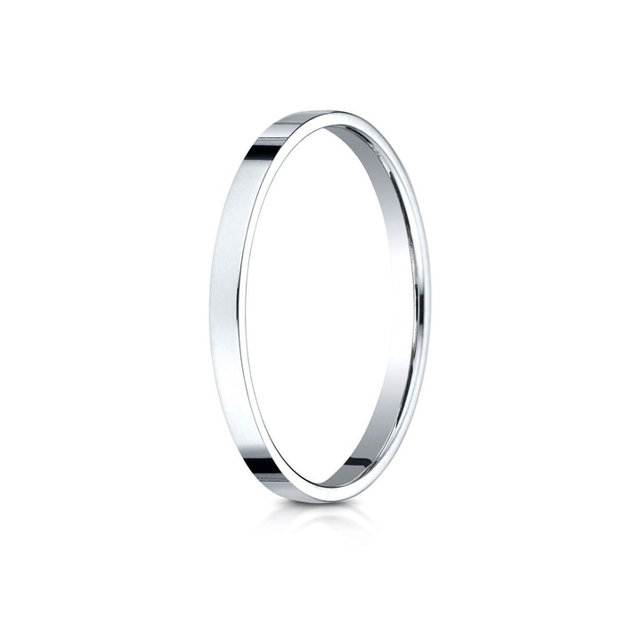 2mm Traditional Flat Wedding Band, in 14K White Gold | RockHer
