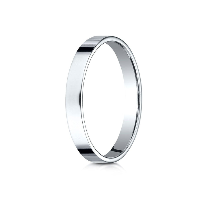 3mm Traditional Flat Wedding Band, in 14K White Gold | RockHer
