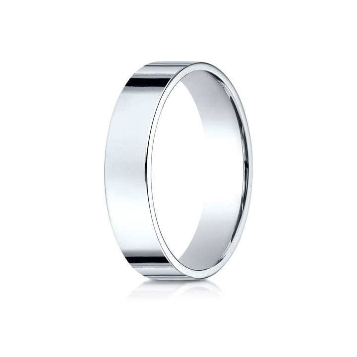 5mm Traditional Flat Wedding Band, in 14K White Gold | RockHer