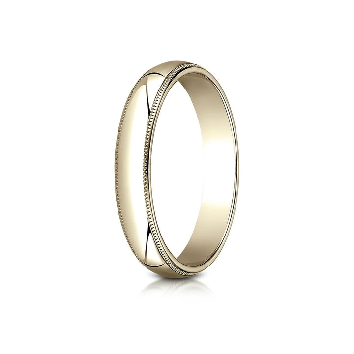4mm Slightly Domed Traditional Oval Milgrain Wedding Band, in 18K Yellow Gold | RockHer