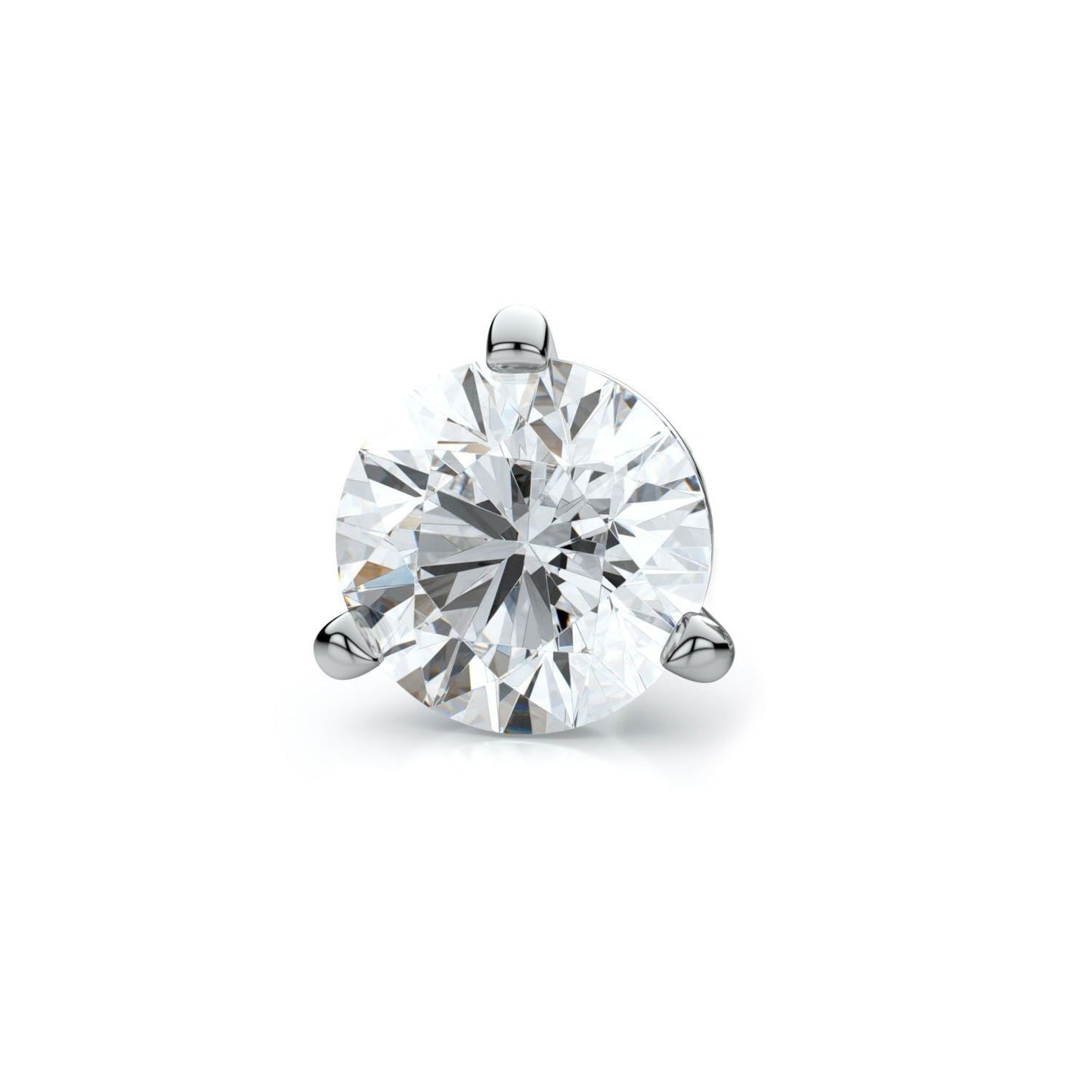 18k White Gold 3-prong Martini Round Diamond Single Stud Earring 1.00ctw (6.5mm Ea), H-i Color, Si Clarity