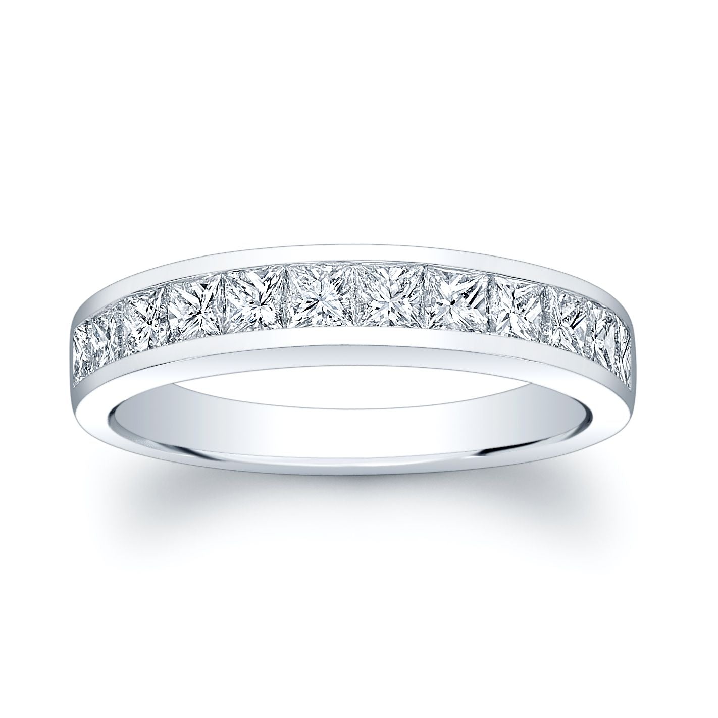 แหวนช่องเพชรเจ้าหญิงในแพลทินัม (1 กะรัต รวม)