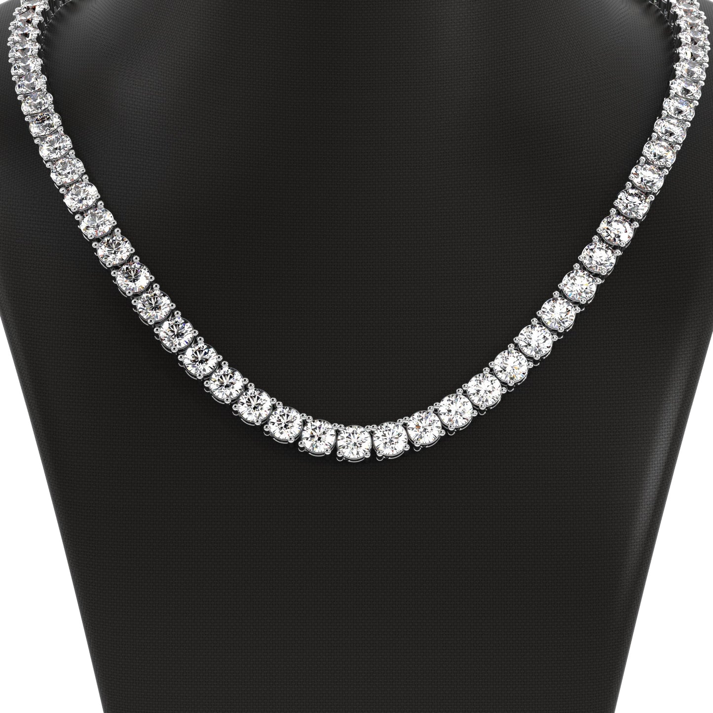 Riviera Lab Grown Diamond Tennis Necklace EFG Color, VS Clarity, IGI Certified (5-25ctw) – detail view | RockHer