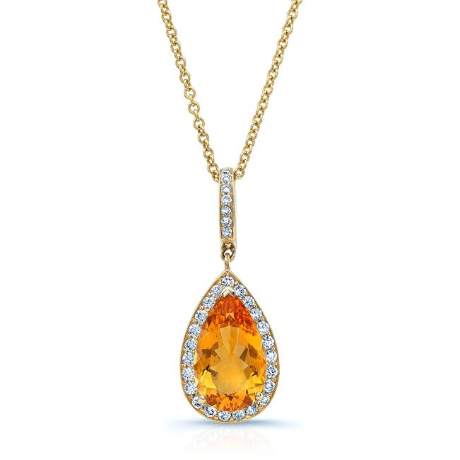 Citrine Pendant in 14K Yellow Gold – front view | RockHer