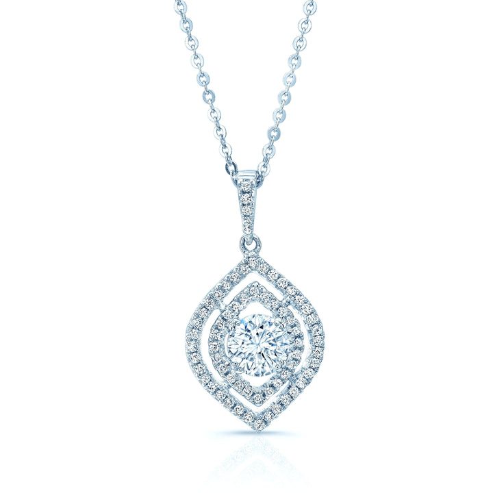 Natural Diamond Marquise Pendant in 14K White Gold – front view | RockHer