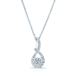 จี้เพชร ทรงกลม ตัวเรือนทองคำขาว 14K จาก RockHer