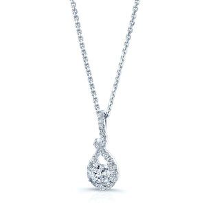 จี้เพชร ทรงกลม ตัวเรือนทองคำขาว 14K จาก RockHer