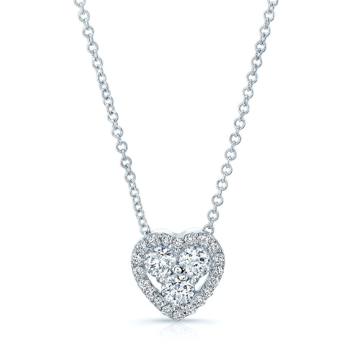 จี้เพชร ทรงหัวใจ ตัวเรือนทองคำขาว 14K จาก RockHer