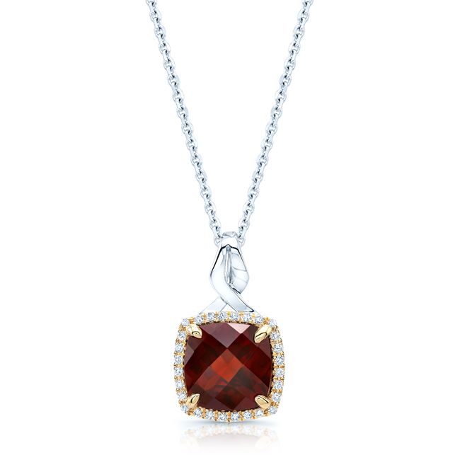 Garnet Pendant in 14K White Gold | RockHer