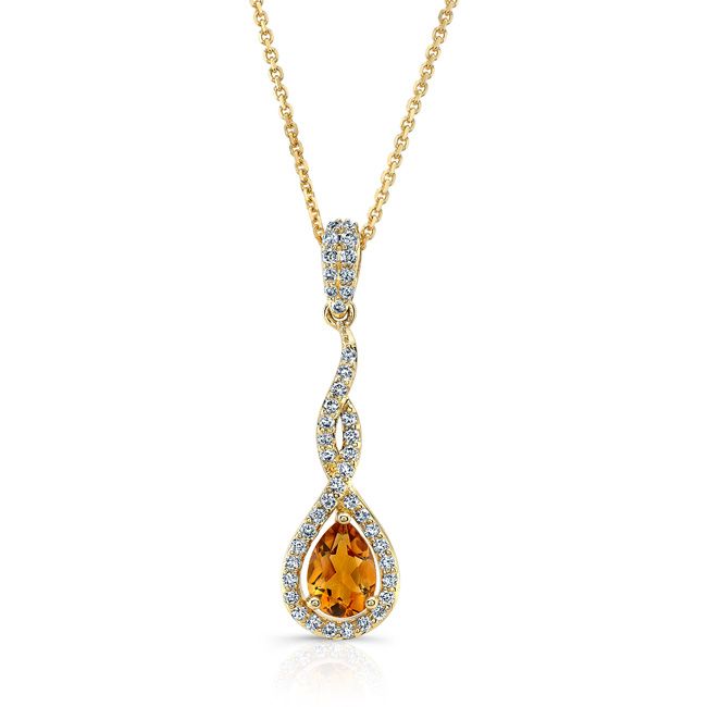 Citrine Pendant in 14K Yellow Gold – front view | RockHer