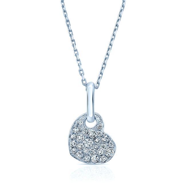 Natural Diamond Heart Shape Pendant in 14K White Gold, 6 ct. t.w. – front view | RockHer