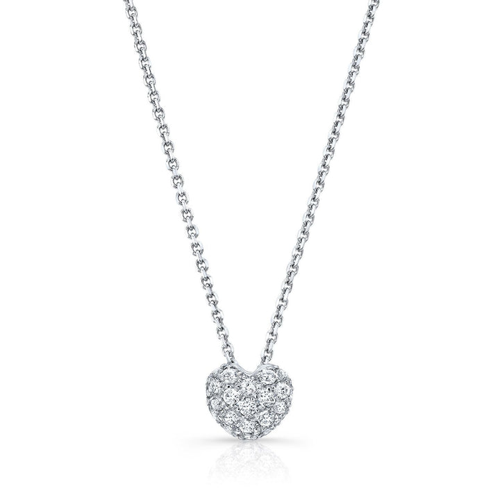 Natural Diamond Heart Shape Pendant in 14K White Gold, 4 ct. t.w. – front view | RockHer