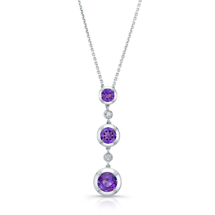Amethyst Pendant in 14K White Gold – front view | RockHer