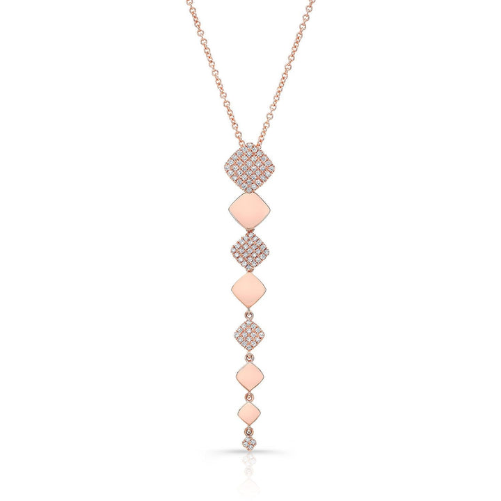 Natural Diamond Round Brilliant Pendant in 14K Rose Gold – front view | RockHer