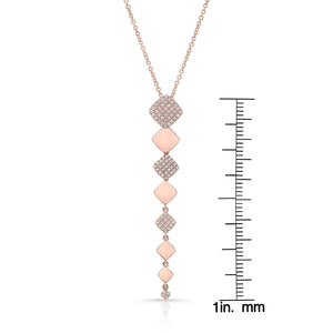 จี้เพชร ทรงกลม ตัวเรือนทองคำชมพู 14K จาก RockHer