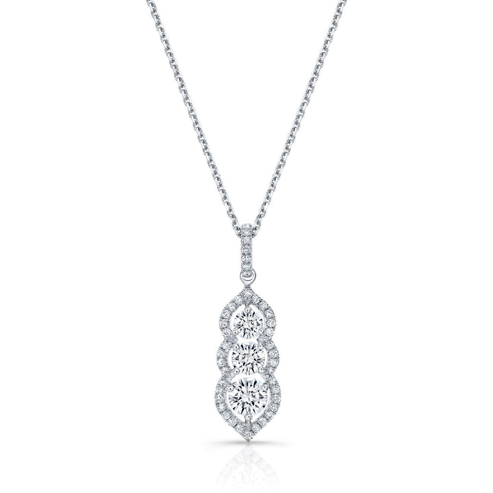 Natural Diamond Round Brilliant Pendant in 14K White Gold – front view | RockHer