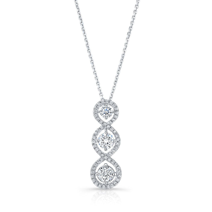 Natural Diamond Round Brilliant Pendant in 14K White Gold – front view | RockHer