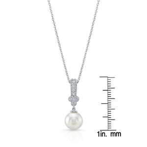 จี้ไข่มุกเลี้ยง ทรงหยดน้ำ ตัวเรือนทองคำขาว 14K จาก RockHer