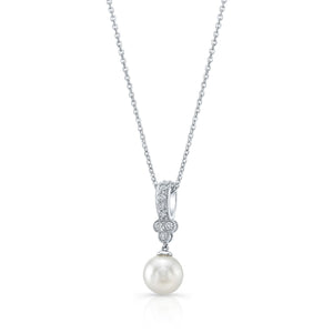จี้ไข่มุกเลี้ยง ทรงหยดน้ำ ตัวเรือนทองคำขาว 14K จาก RockHer