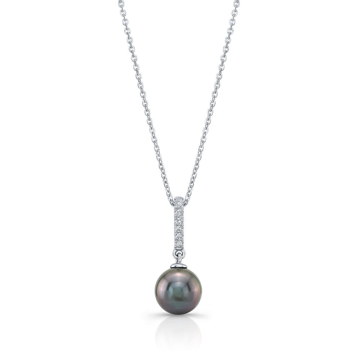 South Sea Pearl Pear Shape Pendant in 14K White Gold – front view | RockHer