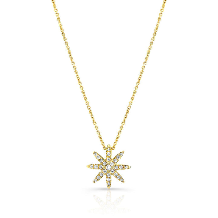 Natural Diamond Round Brilliant Pendant in 14K Yellow Gold – front view | RockHer
